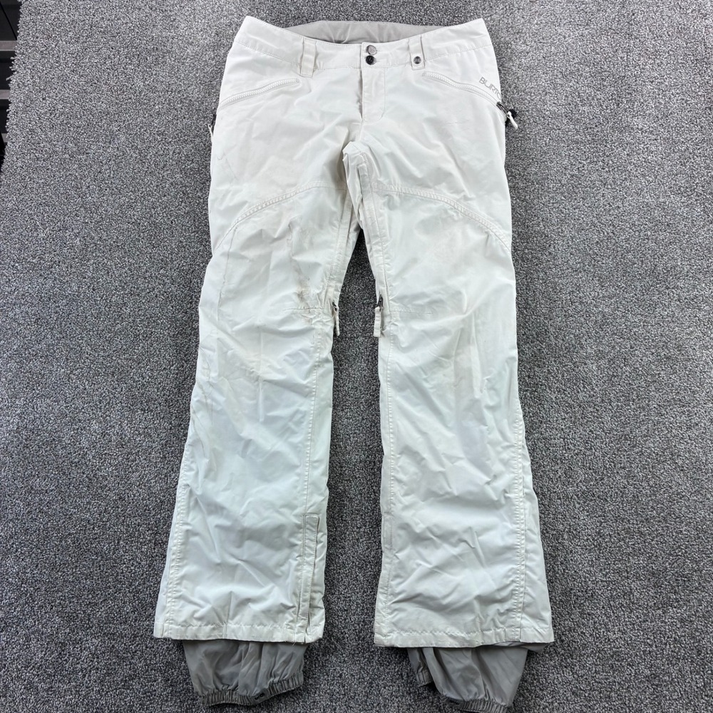 Burton Society Snow Pants Women's Medium White Ski Snowboard Insulated